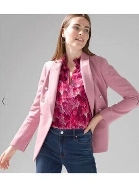 White House Black Market Melton Studio Double Breasted Blazer Size 4